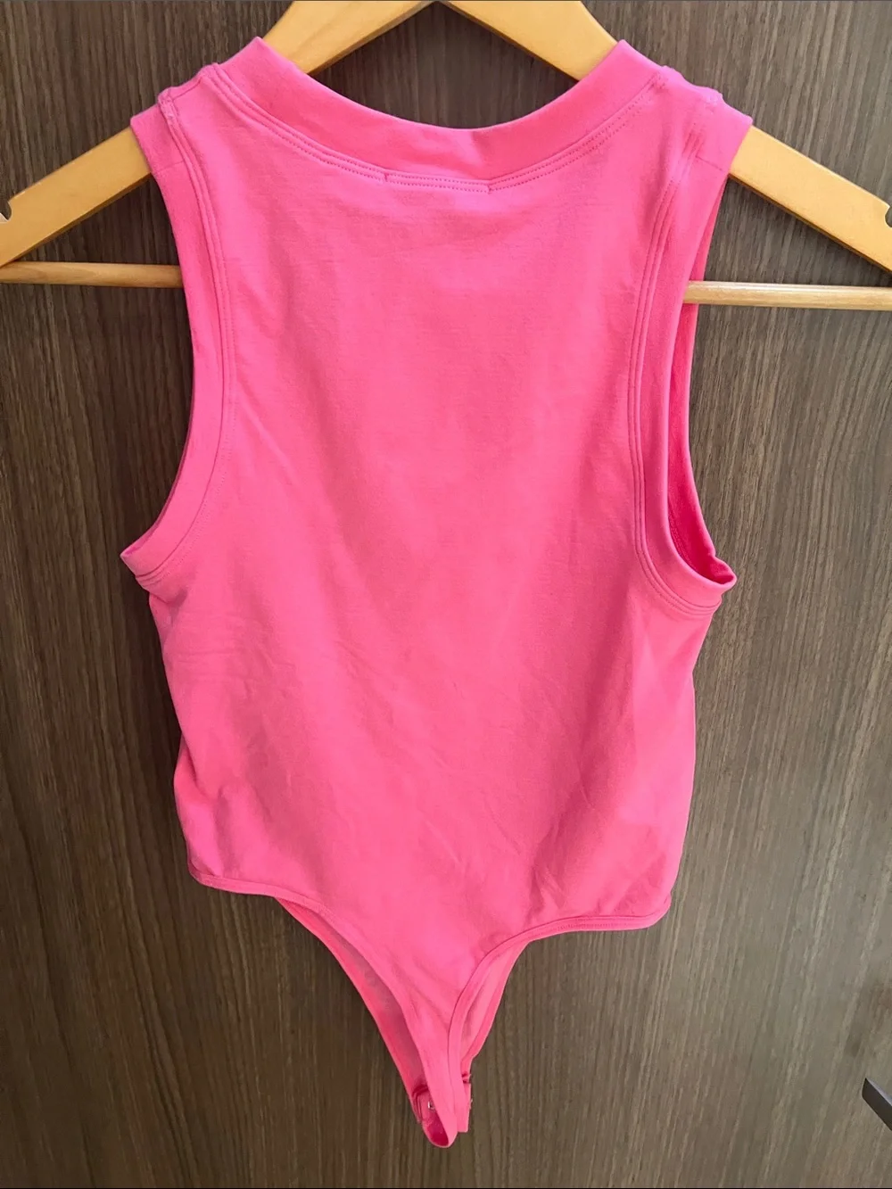 Sleeveless Hot Pink women’s Bodysuit - Classic Crew Neck size S/M
